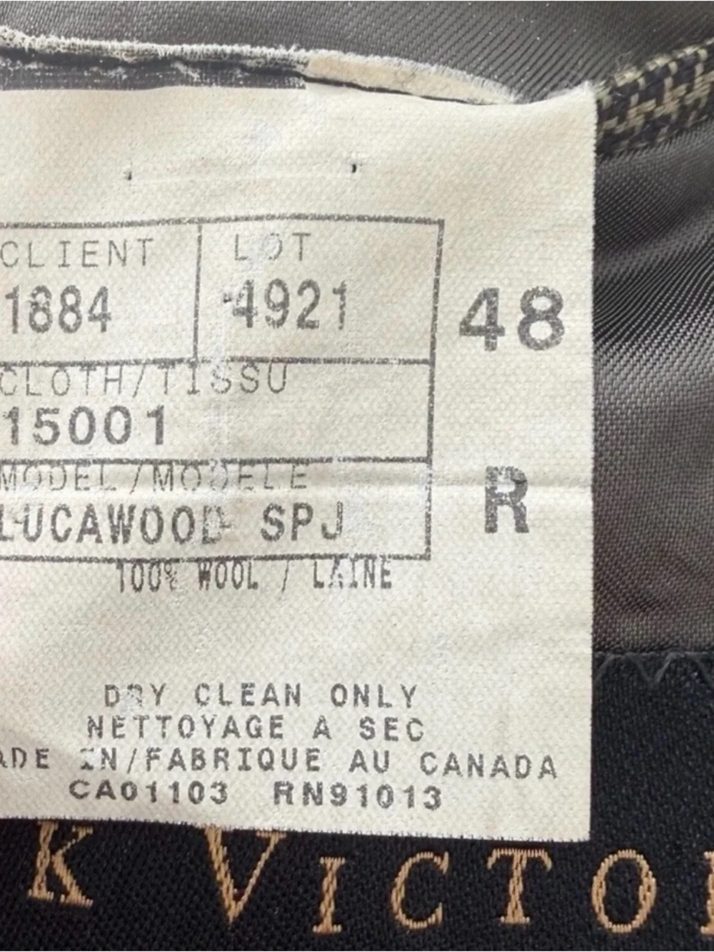 Jack Victor Rothmans Union Square Wool Houndstooth Blazer 48R